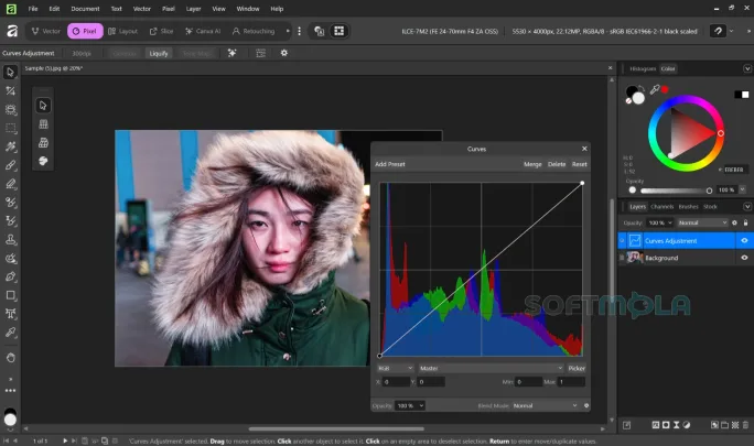 affinity pixel editing screenshot with brush and layer tools