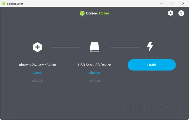 balenaetcher flash setup screenshot with ubuntu iso selected