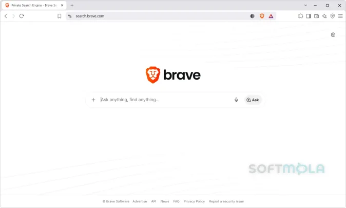 brave browser screenshot of the new tab home page