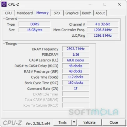 cpu z memory screenshot with ram information