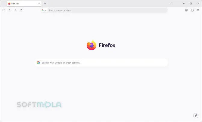 firefox screenshot of the main browser window with new tab