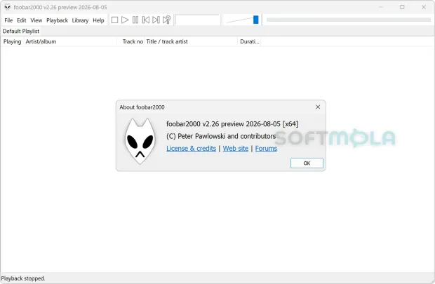 foobar2000 main window screenshot with audio player interface