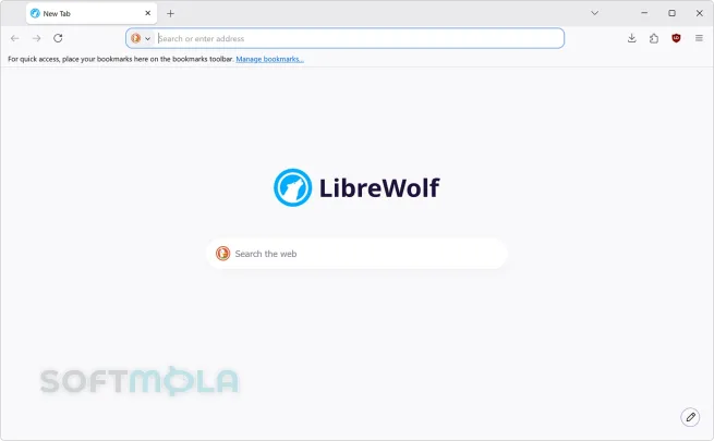 librewolf homepage screenshot with private browser start page