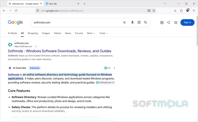 librewolf search screenshot with search results page