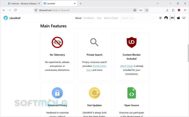 librewolf webpage screenshot with open website content