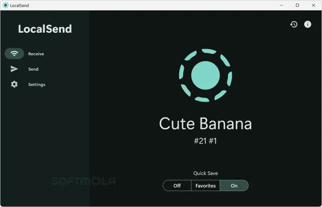 localsend dark mode home screen screenshot