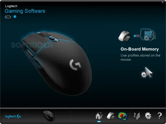 logitech gaming software home screen screenshot with connected devices