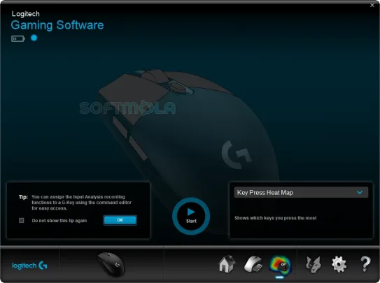 logitech gaming software input analysis screenshot showing movement heatmap
