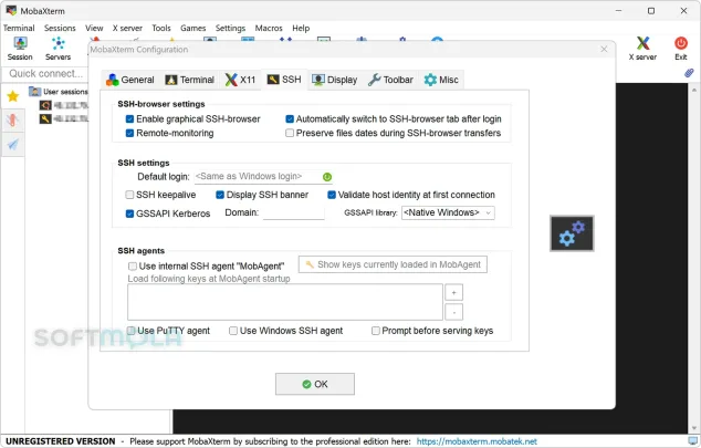 mobaxterm settings screenshot with terminal preferences