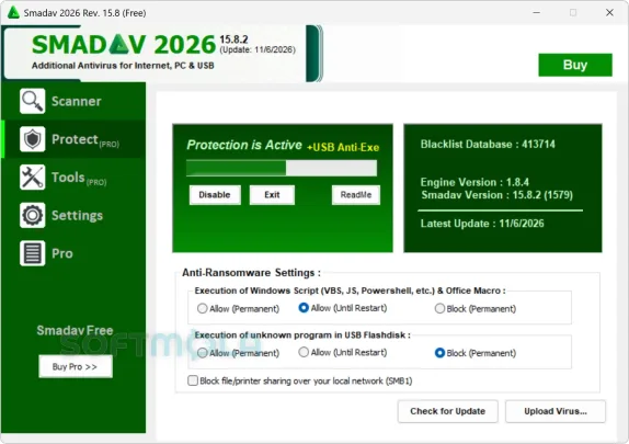 smadav protect screenshot with real time protection