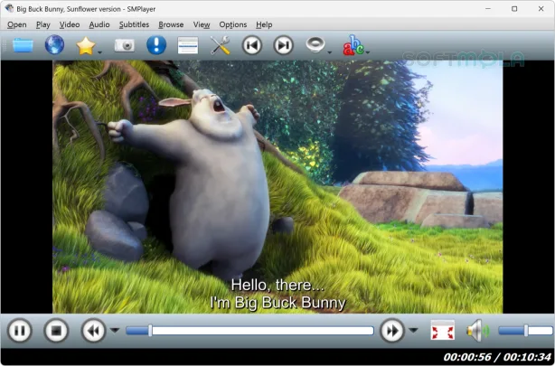 smplayer screenshot playing a video file
