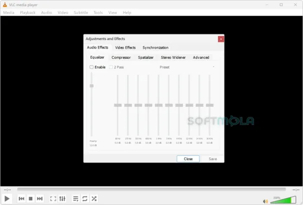 vlc media player adjustments and effects screenshot with video filters