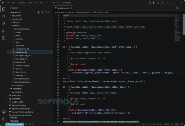 vscodium editor screenshot showing an open code file