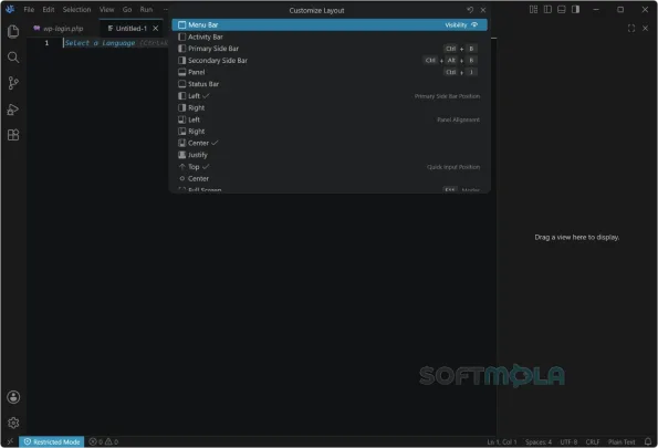vscodium search panel screenshot with find across files