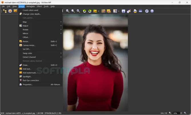xnview mp viewer screenshot displaying an open photo