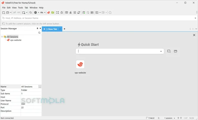 xshell main window screenshot with terminal session manager